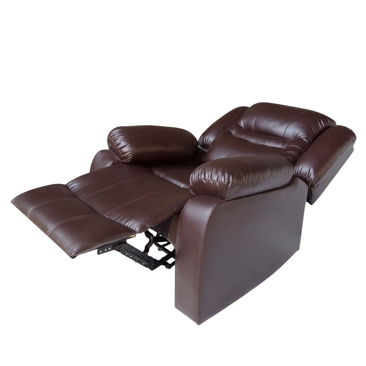 Wilson Leatherette 1 Seater Recliner With Pullout Lever - Dark Brown