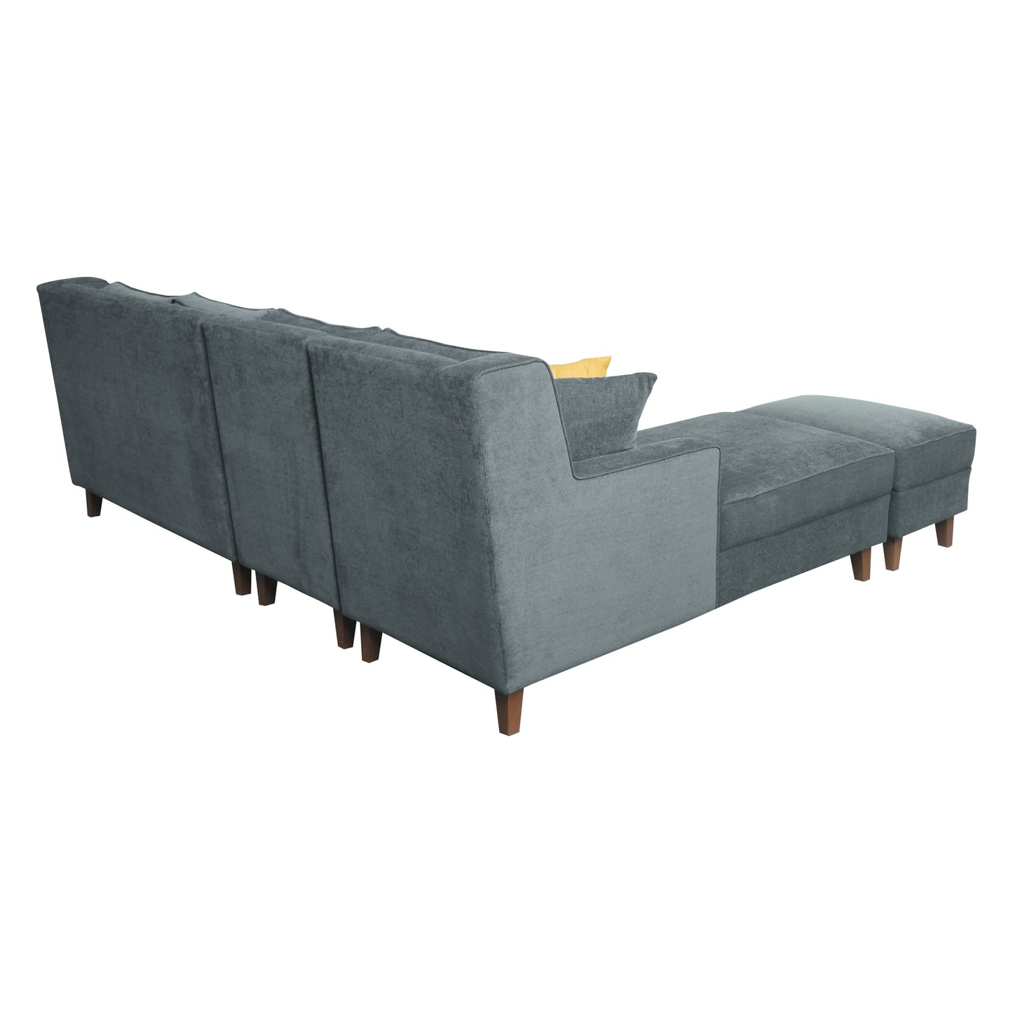 Santafee 6 Seater Right Facing Corner Sofa with Two Seater Ottoman - Grey
