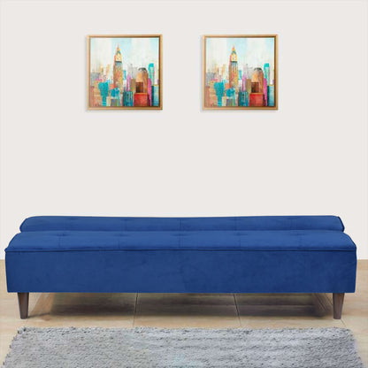 Camron Fully Upholstered 3 Seater Single Sofa Cum Bed - Blue