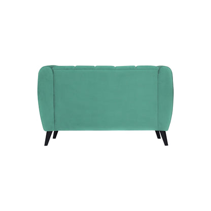 Cleo Quilted Back Velvet Fabric Sofa - Sea Green