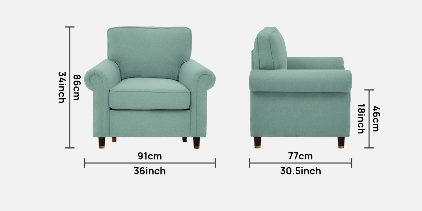 Sarra Cushion Back Sofa- Sea Green