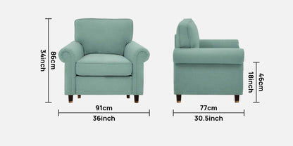 Sarra Cushion Back Sofa- Sea Green