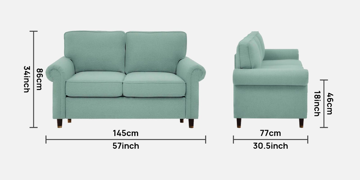 Sarra Cushion Back Sofa- Sea Green