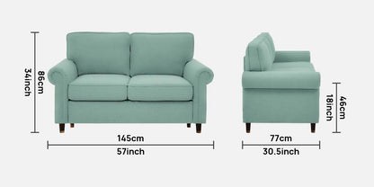 Sarra Cushion Back Sofa- Sea Green
