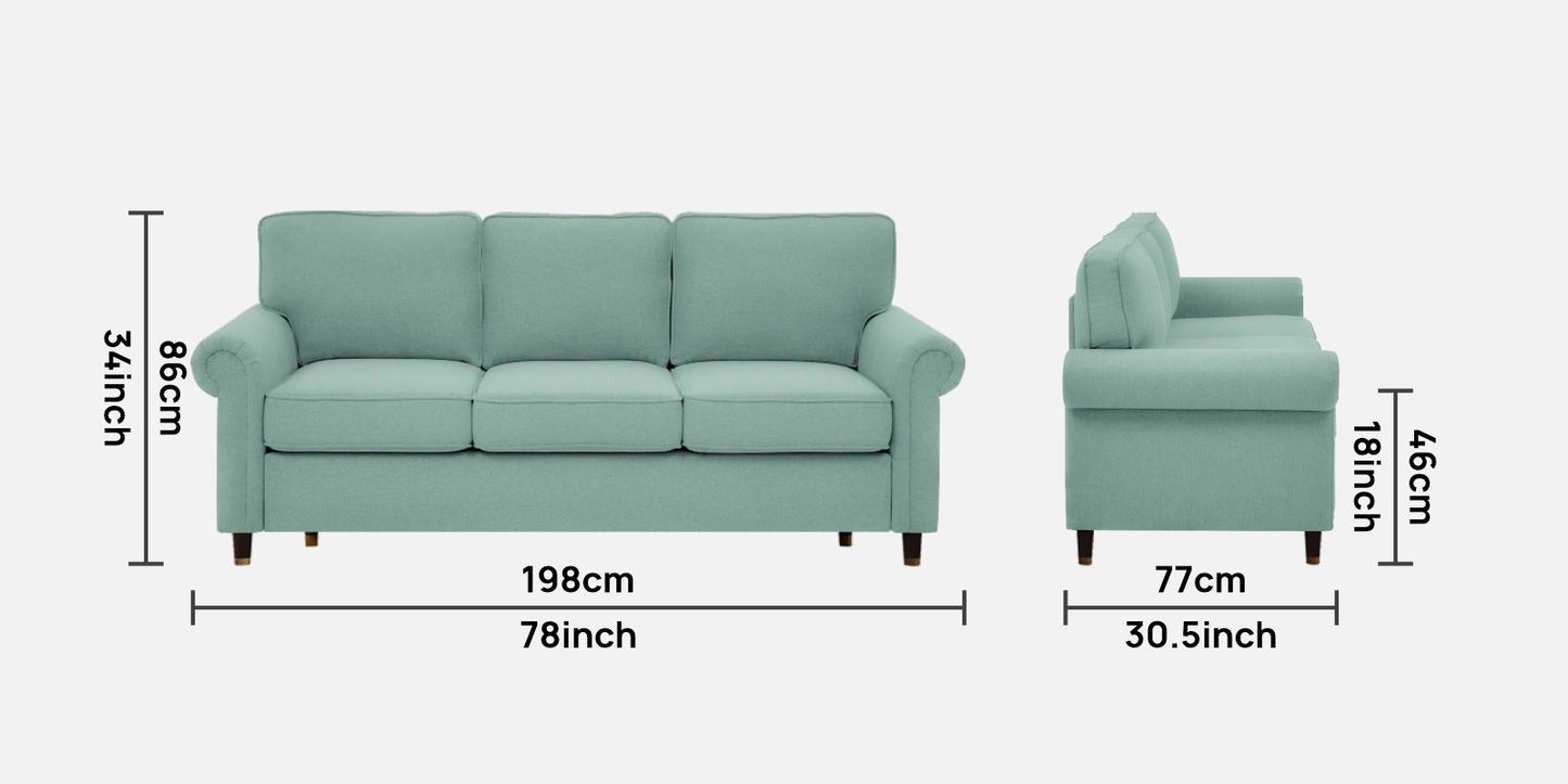 Sarra Cushion Back Sofa- Sea Green