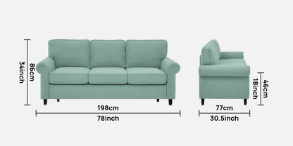 Sarra Cushion Back Sofa- Sea Green