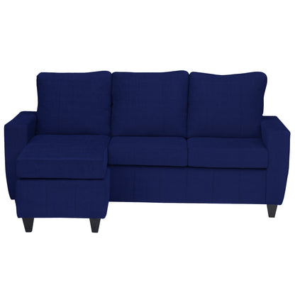 Tayson Fabric 4 Seater (3 Seater + Ottoman) Sofa - Blue