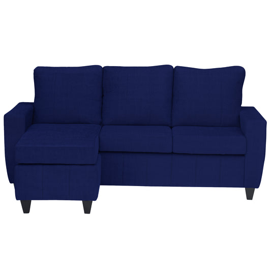 Tayson Fabric 4 Seater (3 Seater + Ottoman) Sofa - Blue