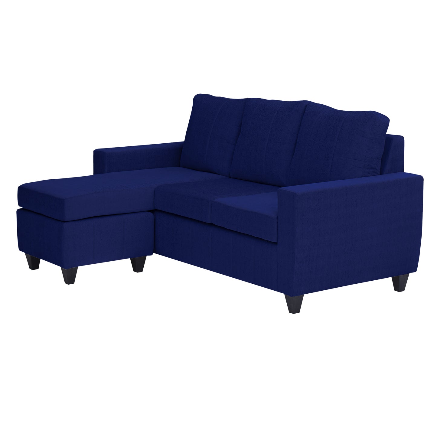 Tayson Fabric 4 Seater (3 Seater + Ottoman) Sofa - Blue