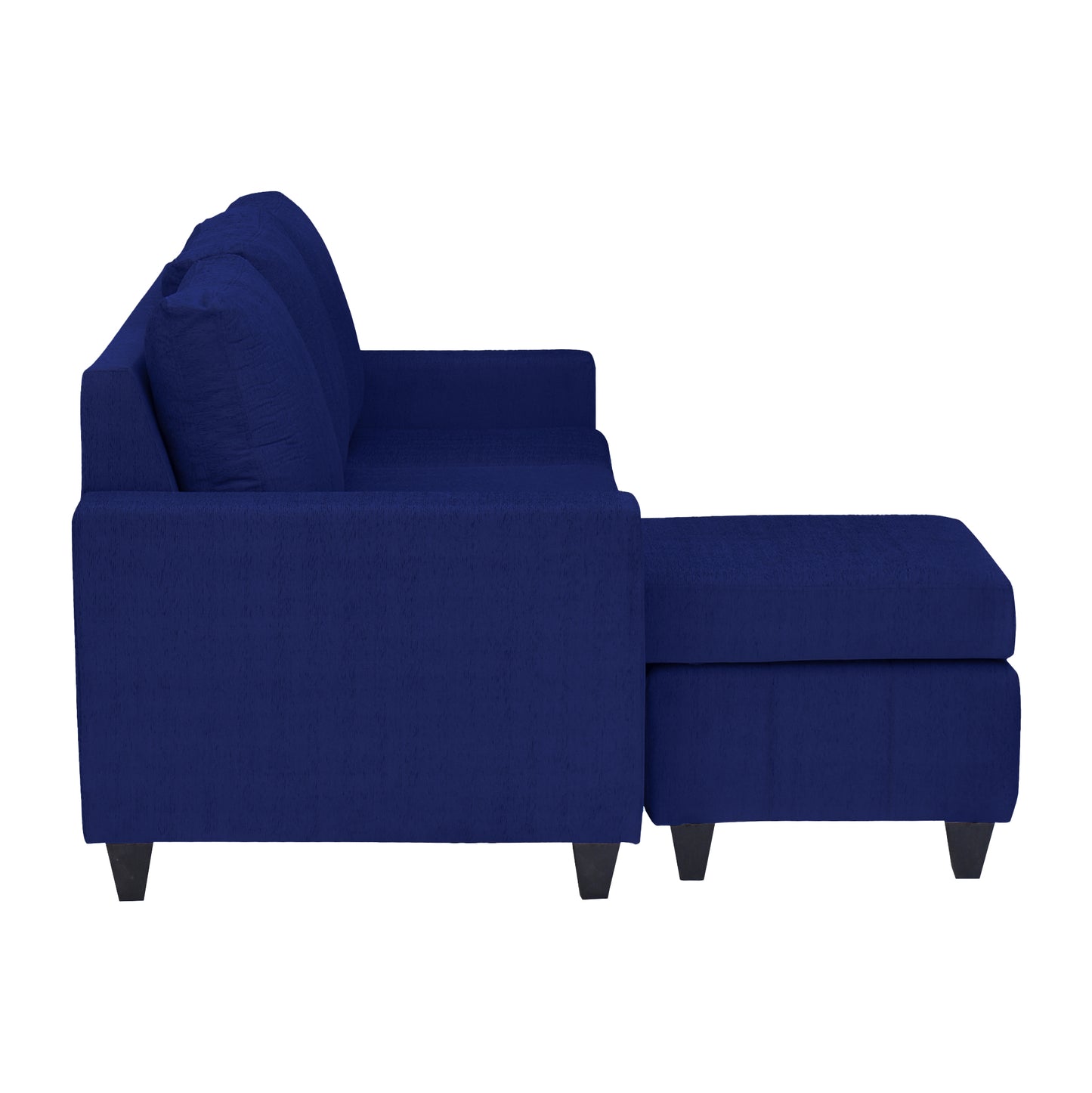 Tayson Fabric 4 Seater (3 Seater + Ottoman) Sofa - Blue