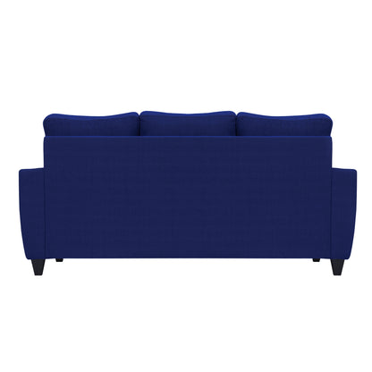 Tayson Fabric 4 Seater (3 Seater + Ottoman) Sofa - Blue