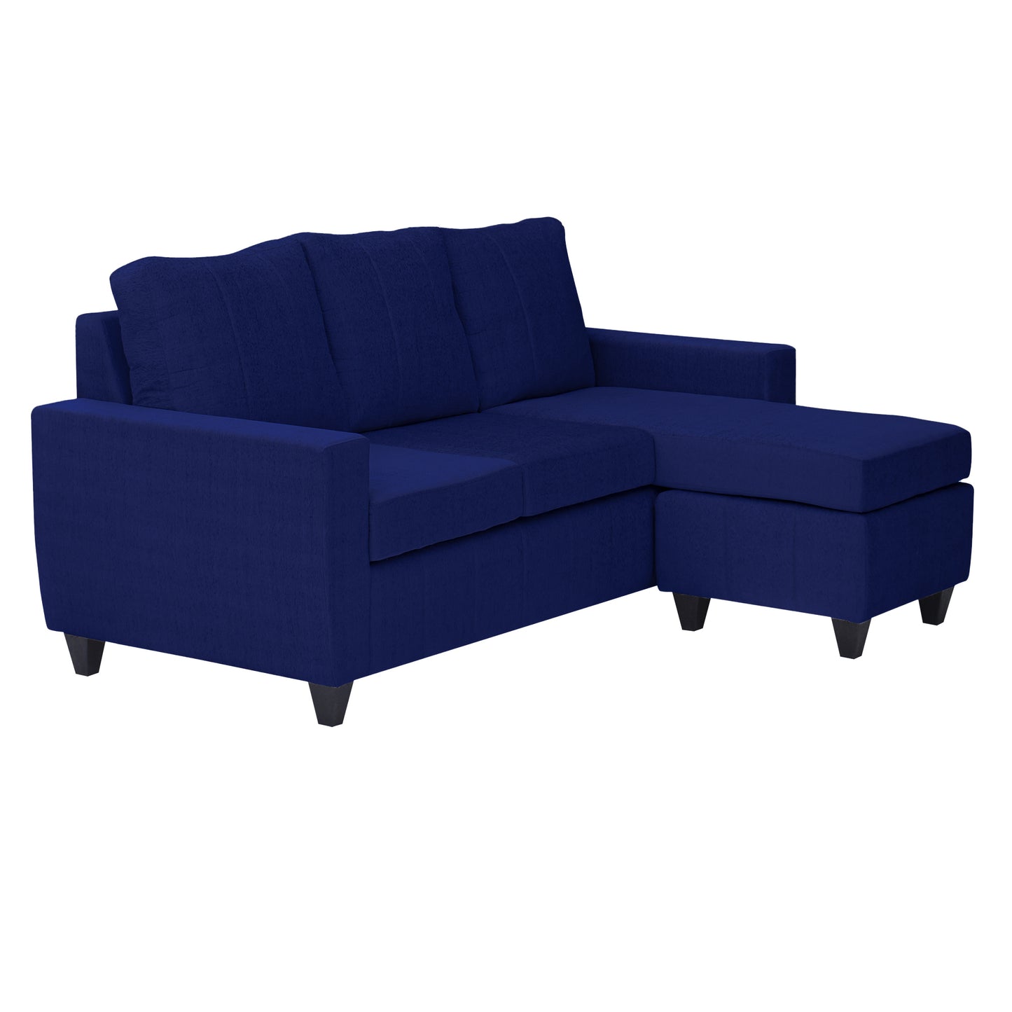 Tayson Fabric 4 Seater (3 Seater + Ottoman) Sofa - Blue