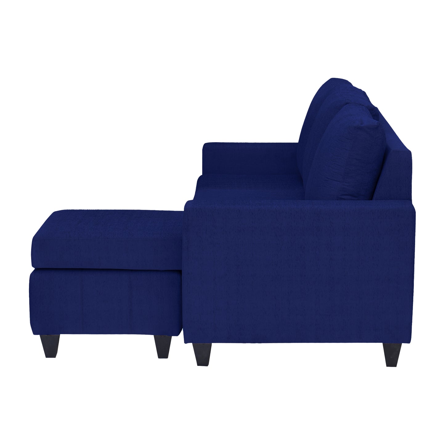 Tayson Fabric 4 Seater (3 Seater + Ottoman) Sofa - Blue