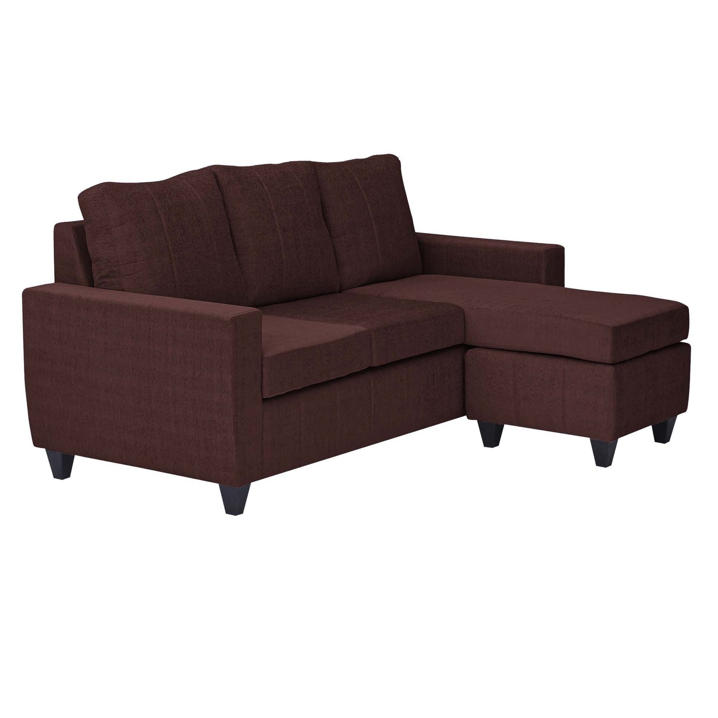 Tayson Fabric 4 Seater (3 Seater + Ottoman) Sofa - Coffee