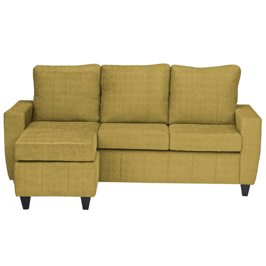 Tayson Fabric 4 Seater (3 Seater + Ottoman) Sofa - Mehandi