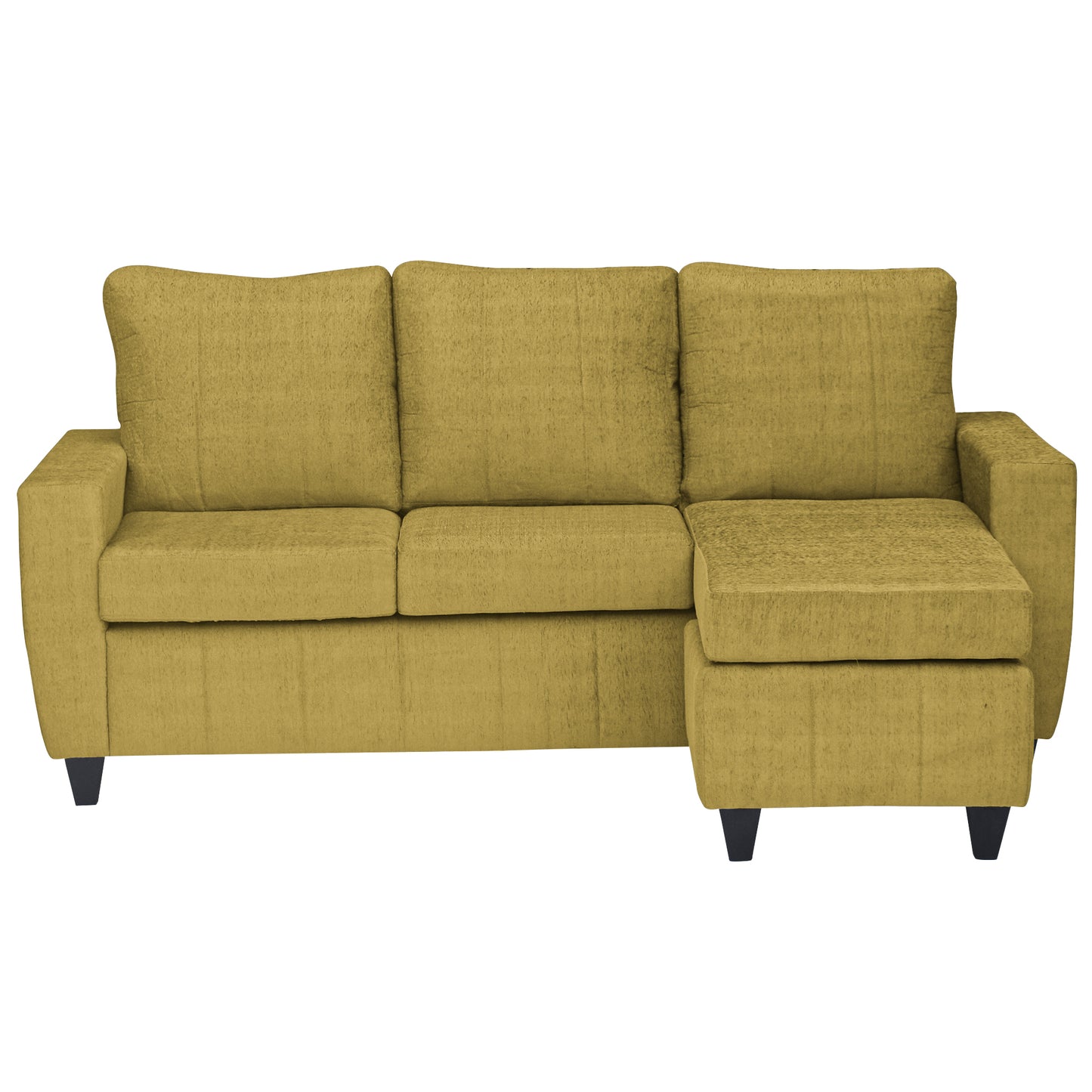 Tayson Fabric 4 Seater (3 Seater + Ottoman) Sofa - Mehandi