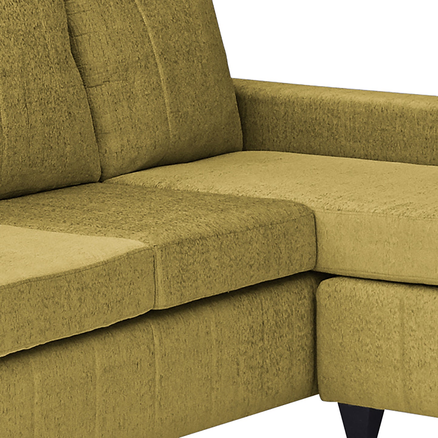 Tayson Fabric 4 Seater (3 Seater + Ottoman) Sofa - Mehandi