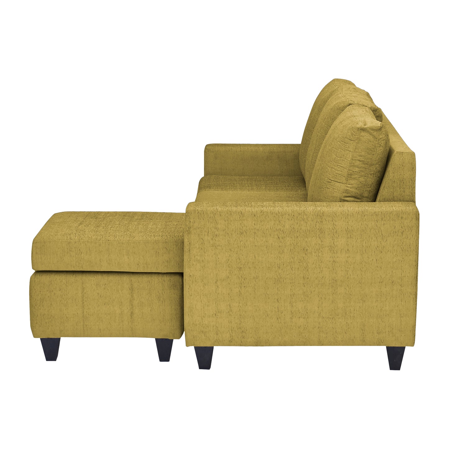 Tayson Fabric 4 Seater (3 Seater + Ottoman) Sofa - Mehandi