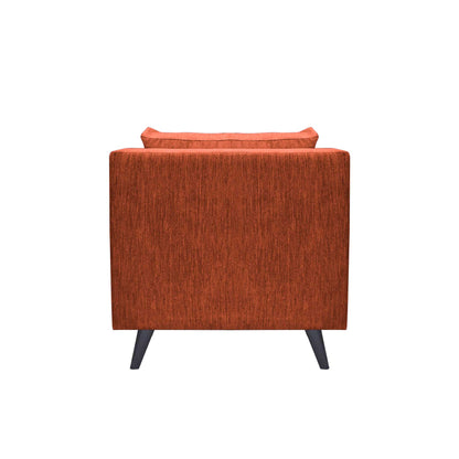 Royce Cushion Back Fabric Sofa - Dark Orange