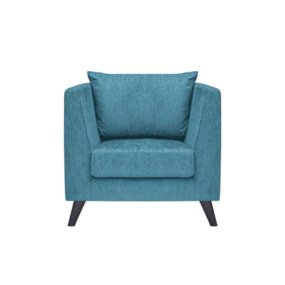 Royce Cushion Back Fabric Sofa - Teal  Blue