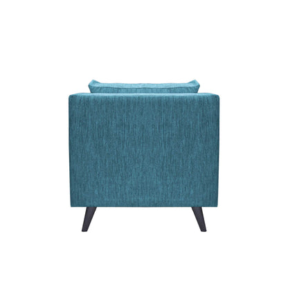 Royce Cushion Back Fabric Sofa - Teal  Blue