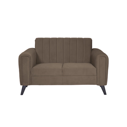 Mabel Quilted Back Fabric Sofa - Dark Brown