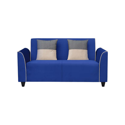 Beckett Cushion Back Fabric Sofa - Blue & Beige