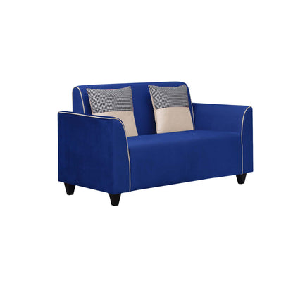 Beckett Cushion Back Fabric Sofa - Blue & Beige