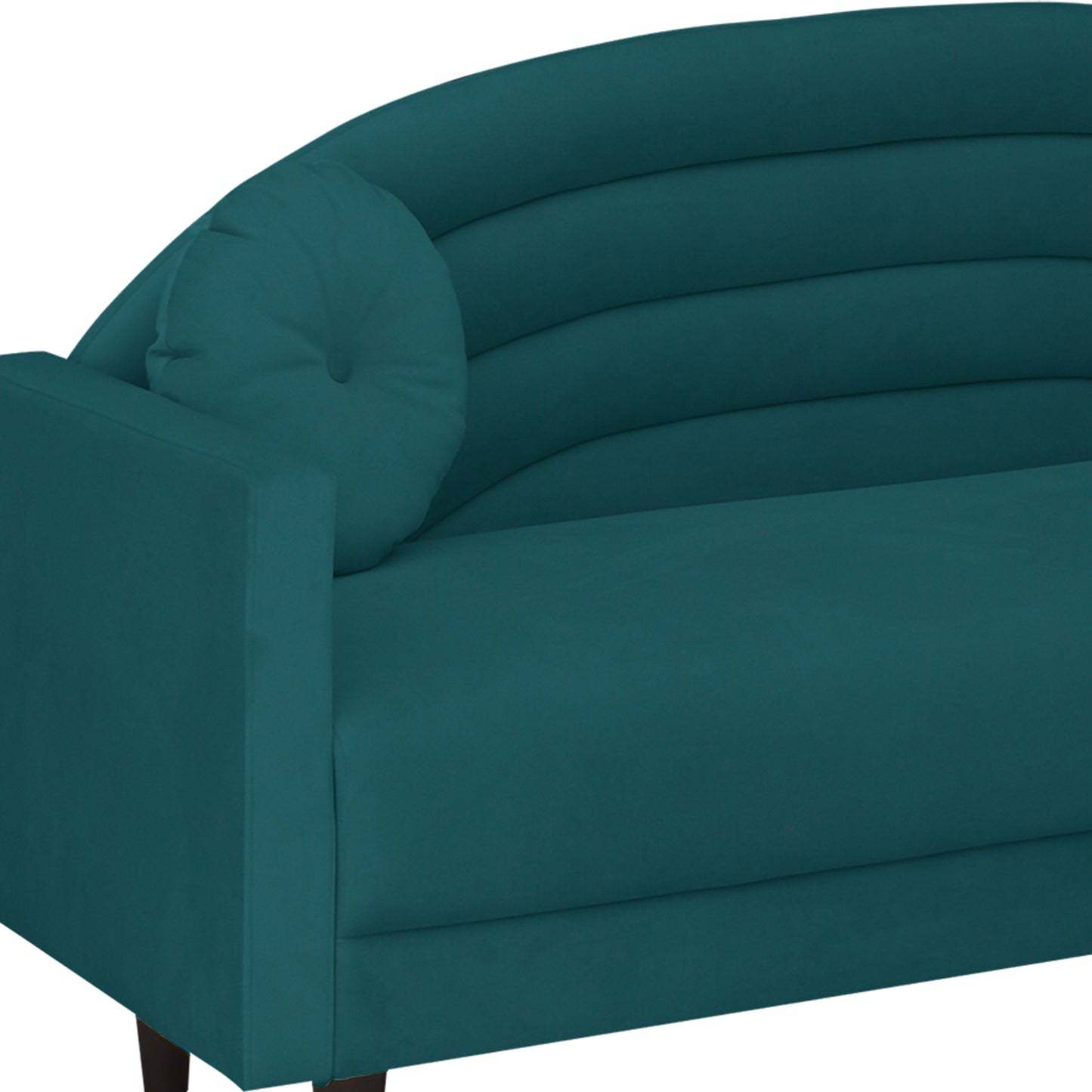 Isabel Round Quilted Back Fabric Sofa - Green