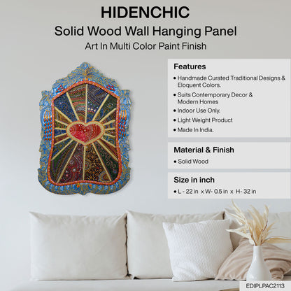 Shlok - Solid Wood Wall Art - Multi Colour Paint Finish