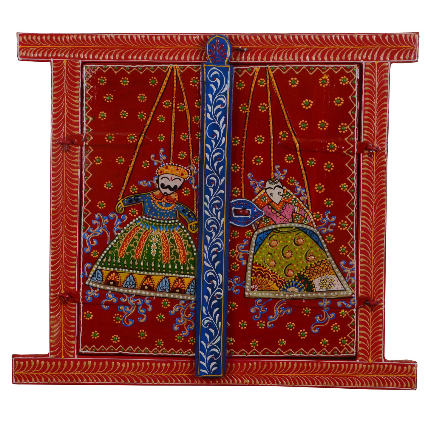 Chetas - Solid Wood Wall Hanging Jharoka - Multi Colour Paint Finish