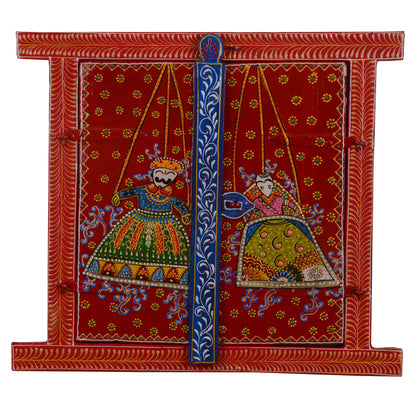 Chetas - Solid Wood Wall Hanging Jharoka - Multi Colour Paint Finish