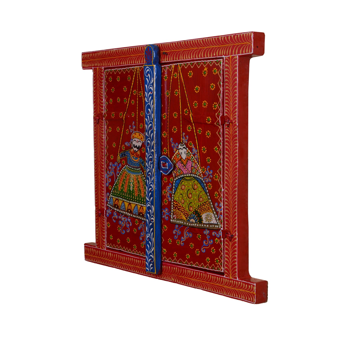 Chetas - Solid Wood Wall Hanging Jharoka - Multi Colour Paint Finish