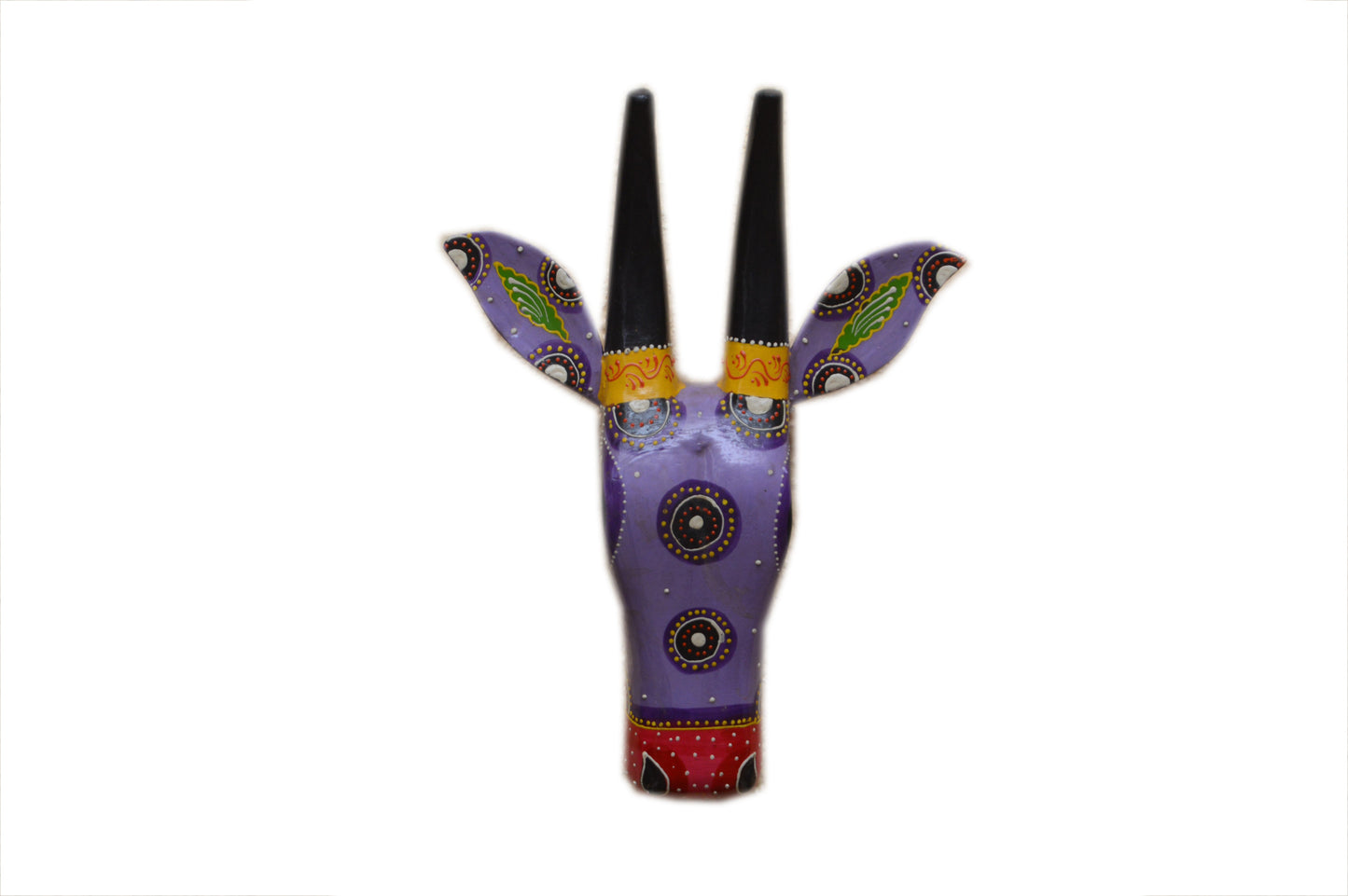 Zahra - Solid Wood Cow Face Wall Art - Multi Colour Paint Finish