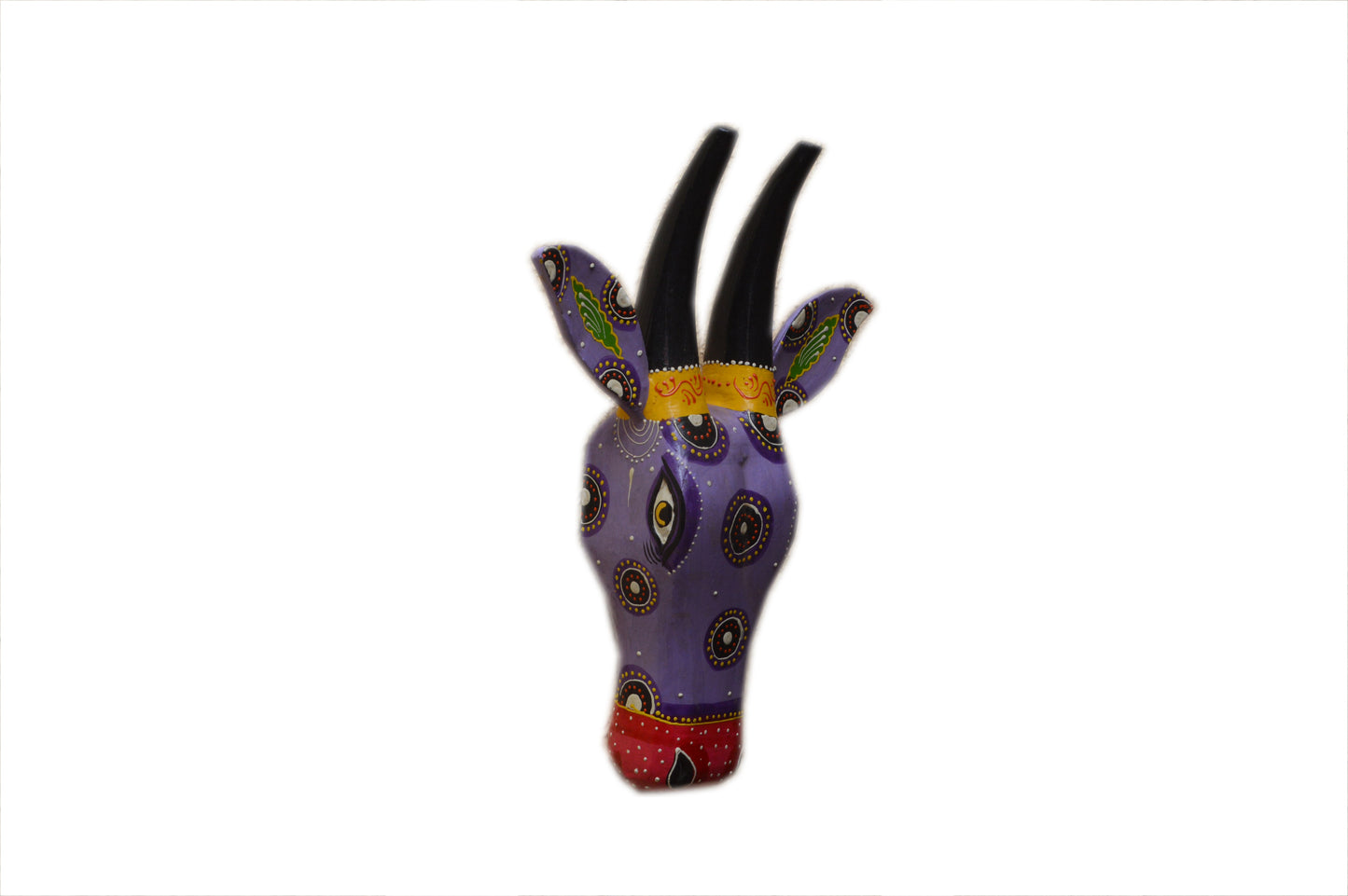 Zahra - Solid Wood Cow Face Wall Art - Multi Colour Paint Finish