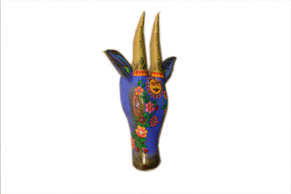 Zoya - Solid Wood Cow Face Wall Art - Multi Colour Paint Finish