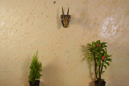 Trivia - Solid Wood Deer Face Wall Art - Multi Colour Paint Finish