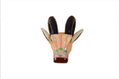 Andhaka - Solid Wood Ox Face Wall Art - Multi Colour Paint Finish