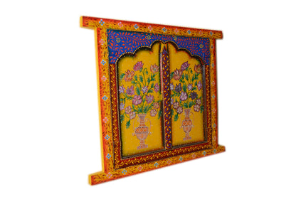 Sagara - Solid Wood Jharokha Art - Multi Colour Paint Finish