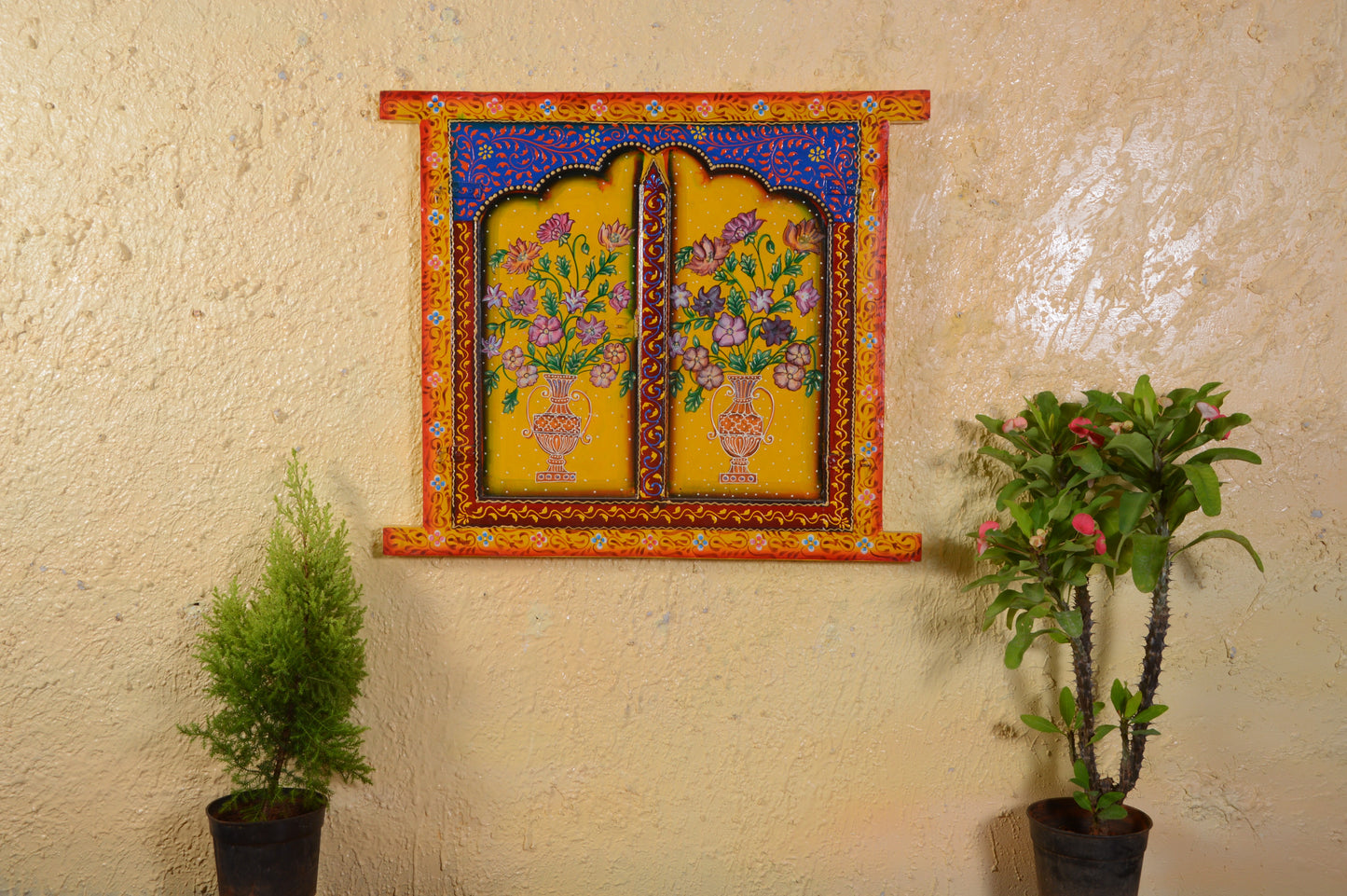 Sagara - Solid Wood Jharokha Art - Multi Colour Paint Finish