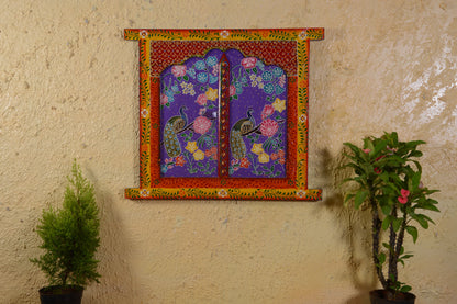 Satva - Solid Wood Jharokha Art - Multi Colour Paint Finish