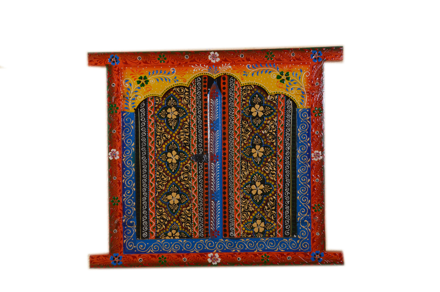 Indica - Solid Wood Jharokha Art - Multi Colour Paint Finish