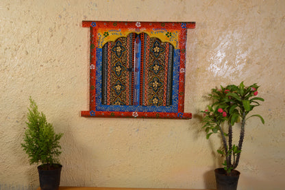 Indica - Solid Wood Jharokha Art - Multi Colour Paint Finish