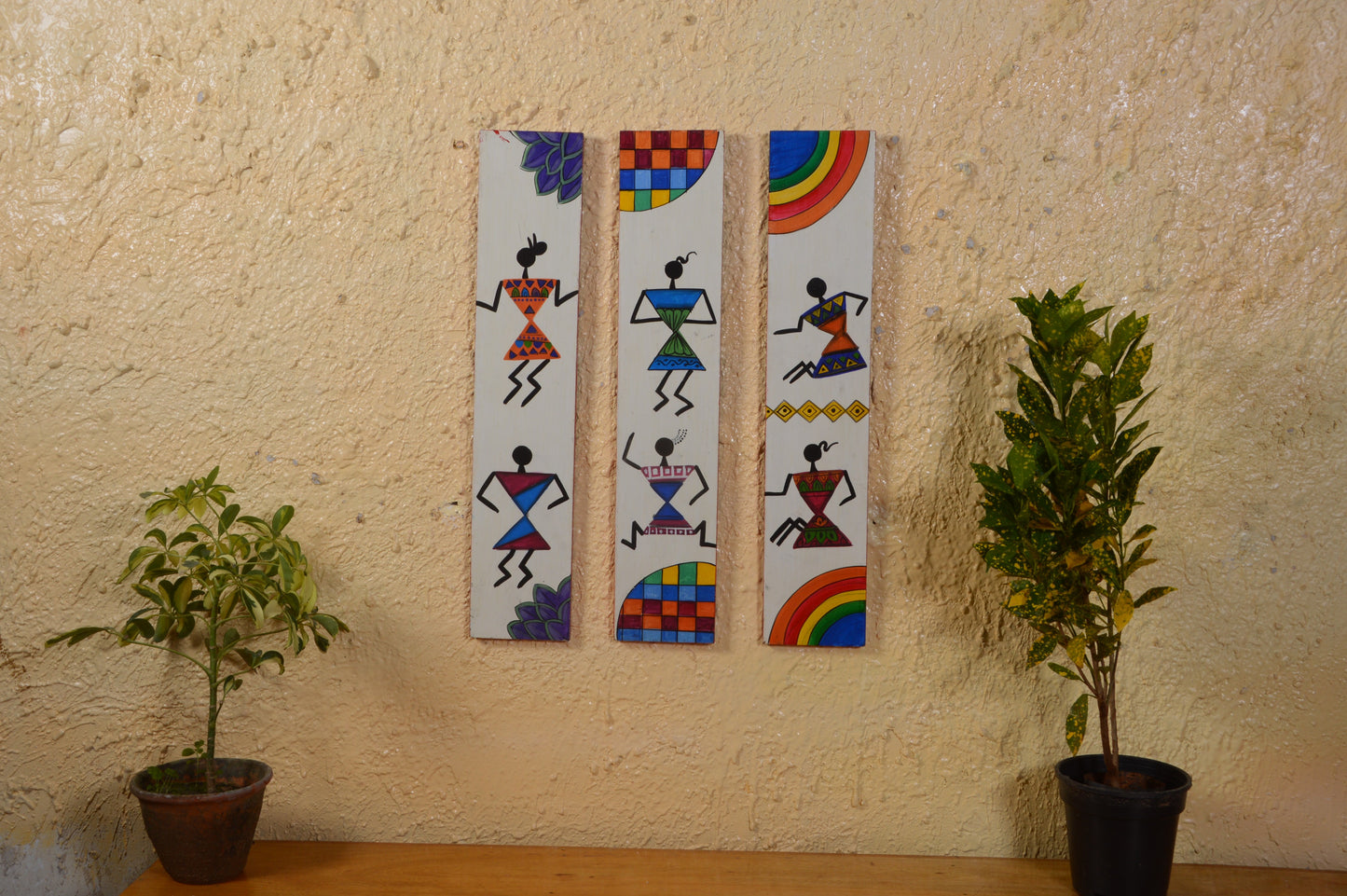 Kiara - Solid Wall Panel Art - Multi Colour Paint Finish