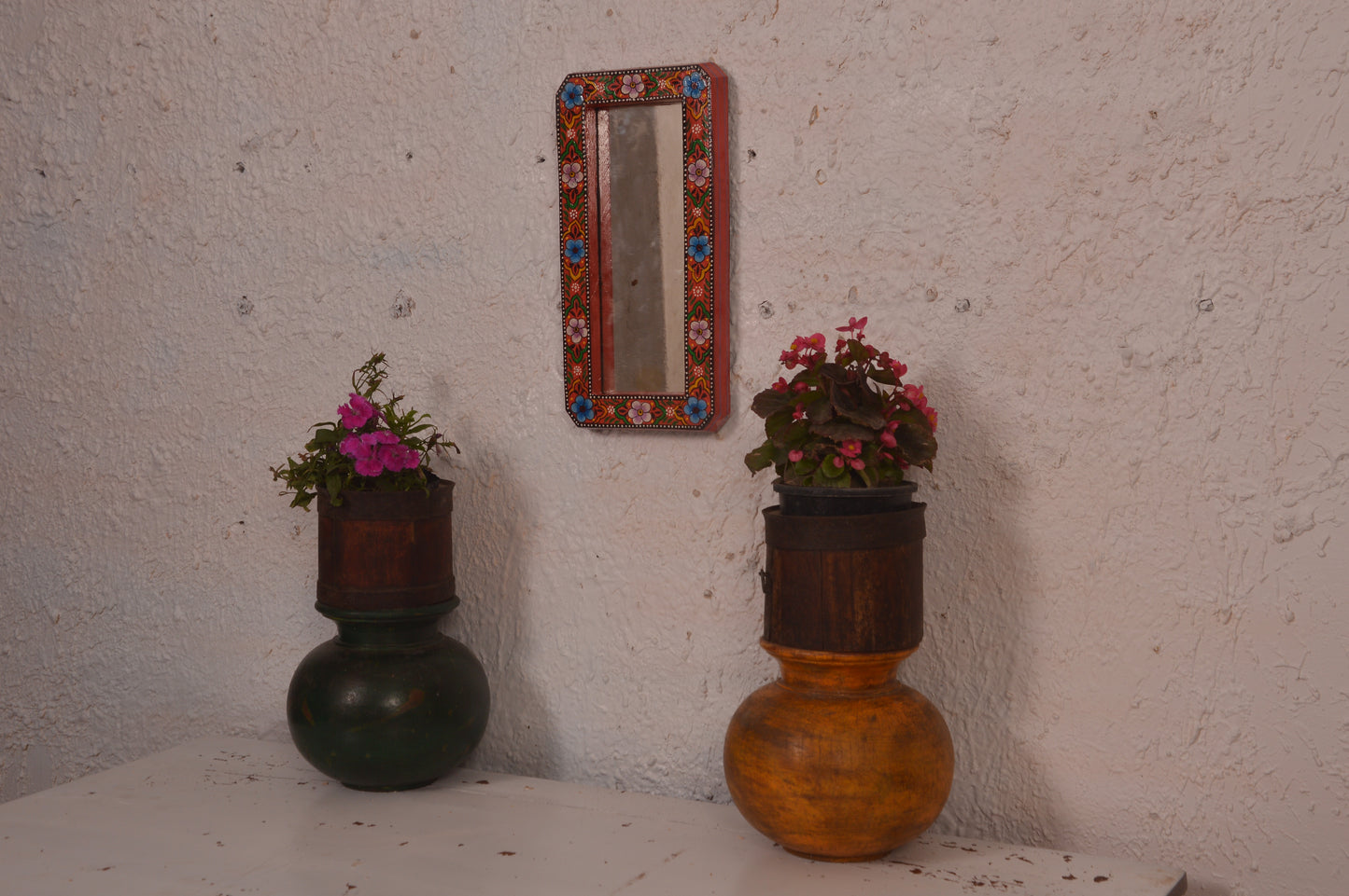 Vasundhara - Wall Mirror Frame Art - Multi Colour Paint Finish