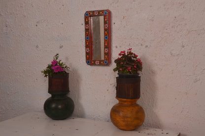 Vasundhara - Wall Mirror Frame Art - Multi Colour Paint Finish