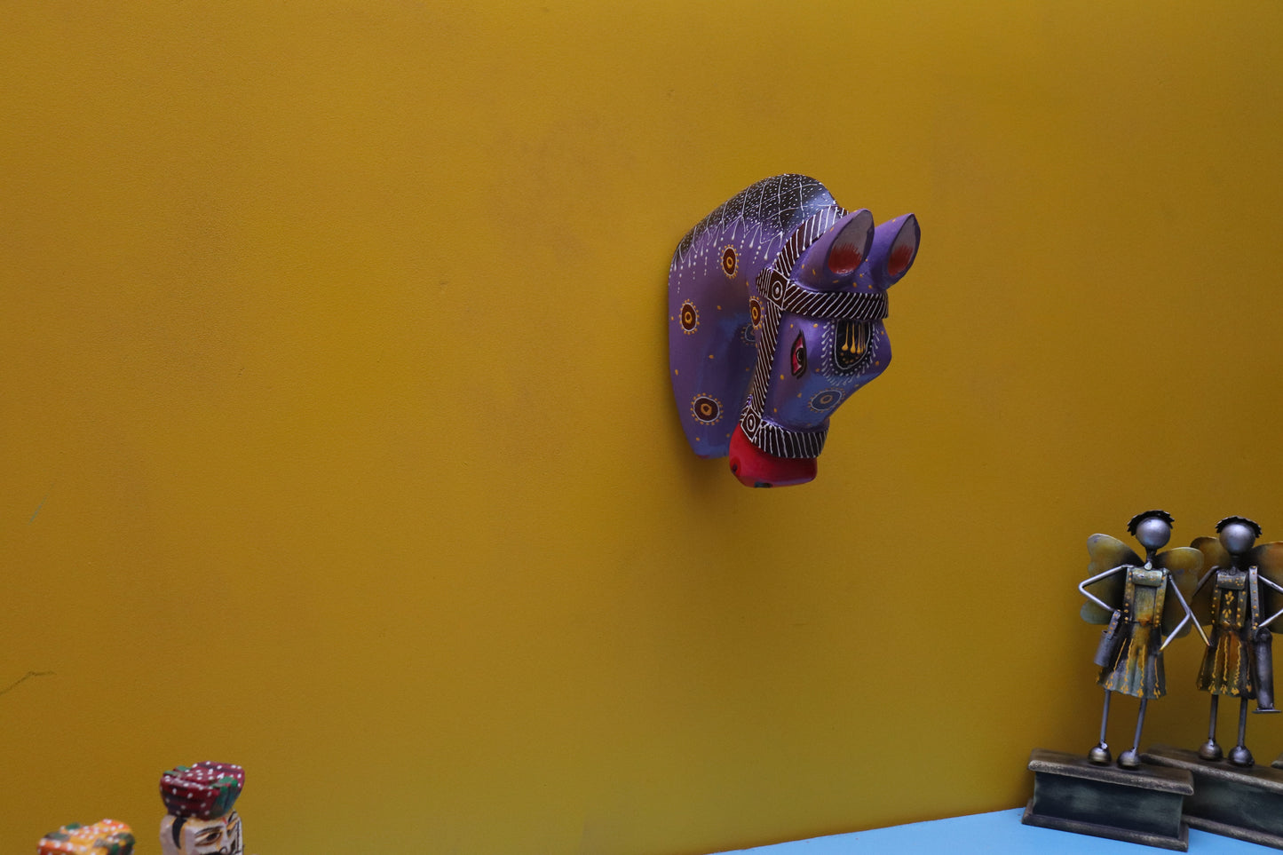 Hrutesh - Wood Wall Decor Animal Figure Art - Multi Colour
