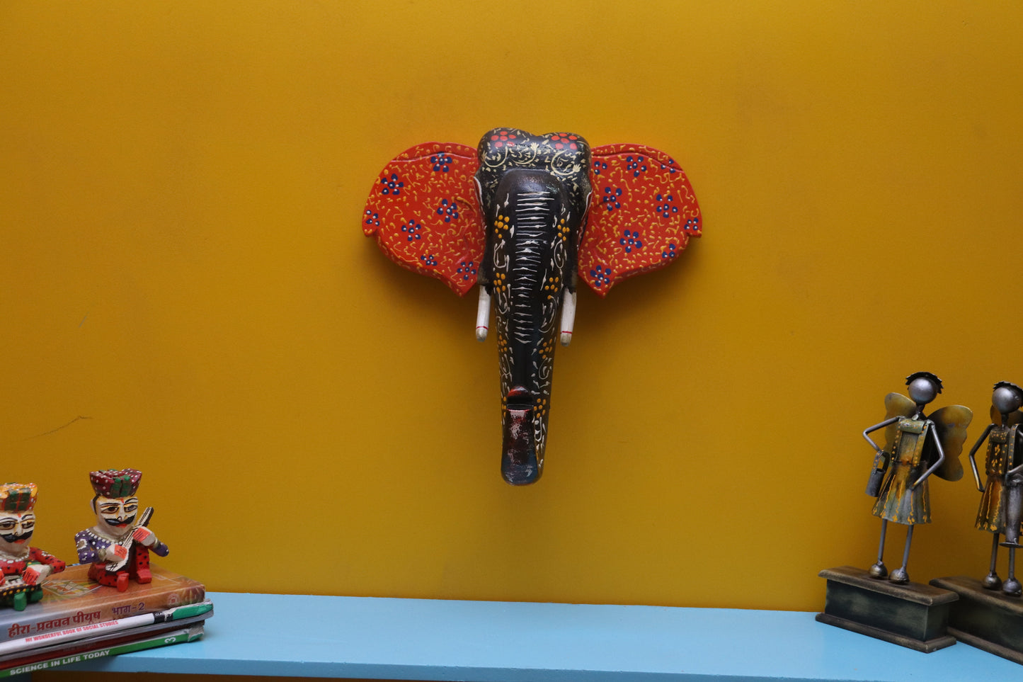 Ikshit - Wood Wall Decor Animal Figure Art - Multi Colour