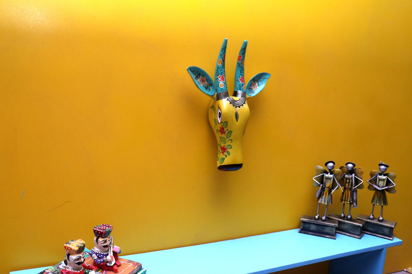 Kabir - Wood Wall Decor Animal Figure Art - Multi Colour