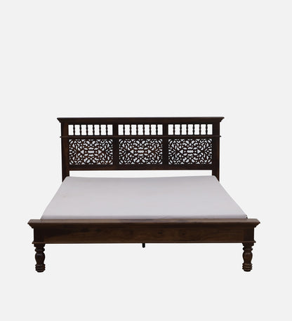 Sheesham Wood Queen Size Bed In Provincial Teak Finish